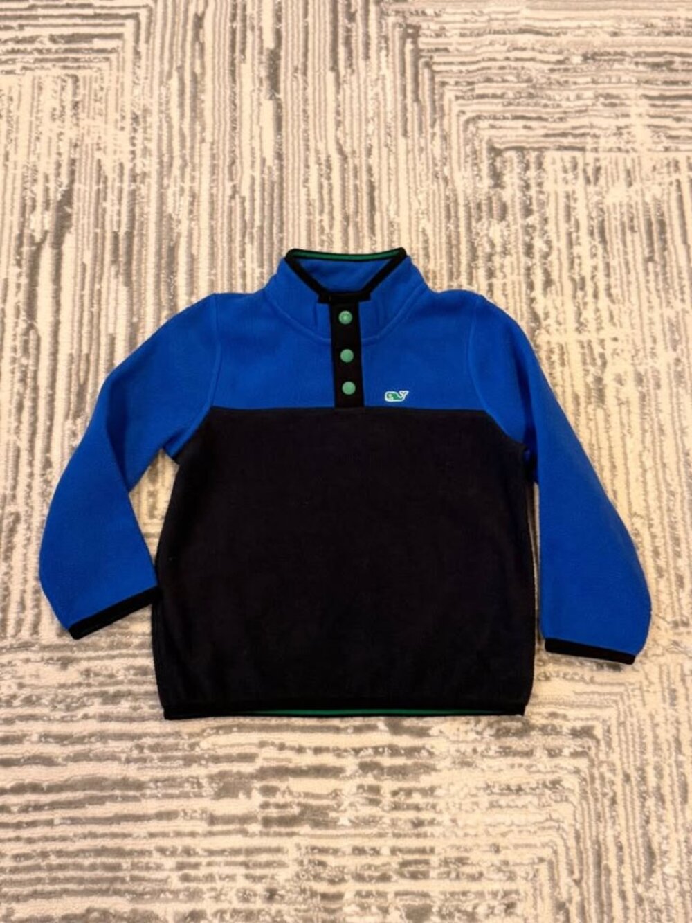 Vineyard Vines kids Toddler size 4T fleece black/blue 1/4 snap pullover
